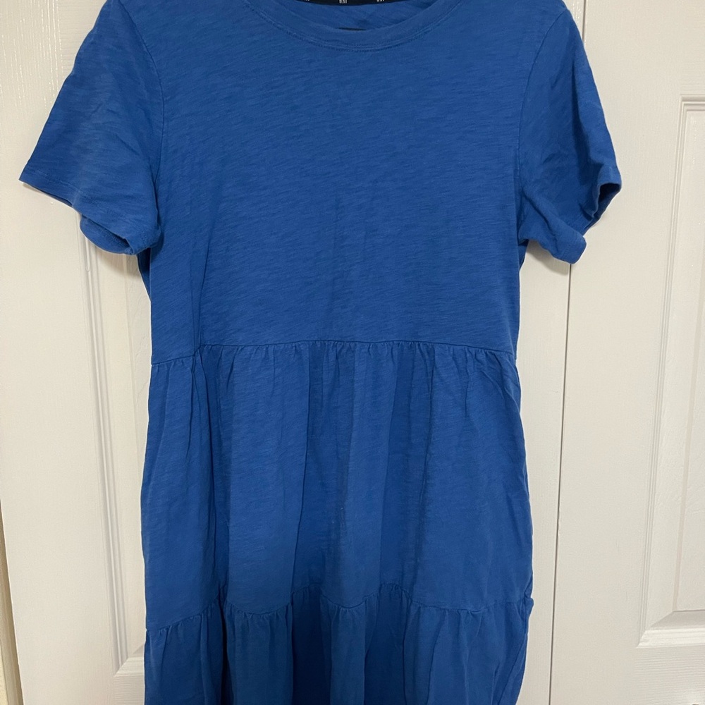 GAP Royal Blue Tiered Short Sleeve Dress
